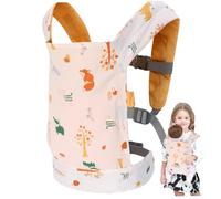 Pesoncarl Baby Doll Carrier, Polon de Porte-poupées Avant et arrière Coton de Fleur avec Boucle réglable Baby Dolls en Peluche pour 2 à 6 Ans Petites Filles, Jouets