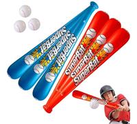 Pesoncarl Bat de Baseball Gonflable et Balle 9pcs / Ensemble Batle Bat Gonflable de Fuite vibrante Baseball réutilisable pour la Piscine de Plage Favors de fête en Plein air, Jouets de Plage