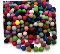 Pesoncarl Boules de Feutre de Laine, Boules Feutre 100 pièces 0.8 Pouces pour l'artisanat, Pompons Multicolores, Laine Bricolage pour l'artisanat, feutrage et Guirlande