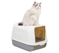 Pesoncarl Box litière avec Couvercle, 18x13x12 Pouces à litière Couverte Amovible, Toilettes pour Chats en Plastique à l'épreuve des éclabous