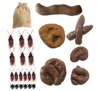 Pesoncarl Caca avec cafard et Mouches 24 pièces/Ensemble, Caca de Forme différente, de Chien réaliste pour Farce, Accessoire Farce, Cadeau fête du Poisson d'avril