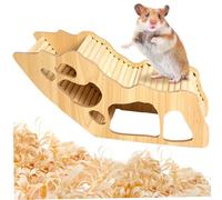 Pesoncarl Cachette pour Hamster, Tunnel pour Hamster en Bois avec échelle d'escalade, Peaux Amusantes, Accessoires de Cage Portables