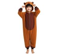 Pesoncarl Capybara Pyjama en Peluche Douce avec Animaux Mignons avec Chapeau Capybara pour Enfants, Combinaison pour Dormir à la Maison, Convient aux Enfants d'une Hauteur de 47, 2 Pouces
