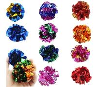Pesoncarl Cat Crinkle Balls, 10pcs Balles de crèches de Chat colorées, Jouet léger, Jouet interactif réutilisable pour Chatons ennuyés intérieurs