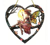 Pesoncarl Catchers de Soleil, Receveur de fée, 7,9x7,9x0,1 Pouces Colorful Sun Catcher, Catchers de Soleil hangulsables en Acrylique, fenêtre intérieure en Forme de cœur pour décoration de Maison