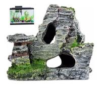 Pesoncarl Cave d'aquarium, résine Reptile Hide Rock, 4.3x2.2x3.7 Simulation Rock Cave Hideout pour Poisson-Poisson Terrarium Decor Turtles Lizards Snakes Crab