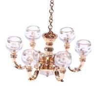 Pesoncarl Chandelier de Maisons de poupée, 1:12 Scale Vintage Dollhouse Lights, 2, 5x3, 4 Pouces Mini Chandelier, Accessoires Maison poupée Miniature Bricolage, Jouets