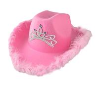 Pesoncarl chapeau cowboy rose clignotant la couronne cow-girl princesse chapeau de vacances costume de fête, chapeaux de cowboy