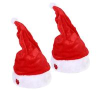 Pesoncarl Chapeau de noël en peluche, 2 pièces, chant électrique, danse, chapeau de père noël avec boule, doux et amusant pour enfants et adultes