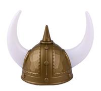 Pesoncarl Chapeau Viking Casque médiéval Classique Casque Viking réaliste avec Cornes Chapeaux de fête pour Adultes pour Halloween, fête costumée, faveur dorée