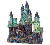 Pesoncarl Château d'aquarium, château de Poisson-Poisson en résine, Grand château décoratif pour Aquarium, cachettes de château en Pierre Cave Cave Maison