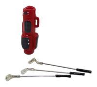 Pesoncarl Clubs de Golf de Maison poupée, Accessoire extérieur Miniature à l'échelle 1:12, Sac Golf, Seau modèle Miniature, Cadeau fête Rouge