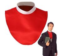 Pesoncarl Collier Amovible, 38, 1 x 27, 9 cm, Doux et Confortable, Collier de prêtre Unisexe avec Insert, Dickey Lavable pour Costumes, église, Chorale, Cadeau de fête Rouge