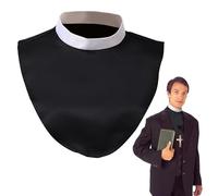 Pesoncarl Collier détachable, Collier de prêtre Confortable de 15x11 Pouces, clergé Unisexe clergé avec Insert, Dickey Lavable pour Les Costumes, église, Chorale, Noire, Jouets