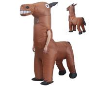 Pesoncarl Costume de cheval gonflable, polyester réutilisable Horse gonflable, usure et déchirure Costumes de soufflage pour la fête cosplay adulte Halloween, capes pour enfants