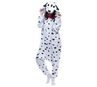 Pesoncarl Costume de Dalmatien pour Adulte, Doux et Confortable, Pyjama à Capuche pour Adulte, pour Femme et Homme, M