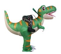 Pesoncarl Costume de dinosaure gonflable pour adultes chevauchant un costume de dinosaure Halloween drôle Tyrannosaurus Bufful Suit for Men Women Cosplay Party, Fancy Dishing