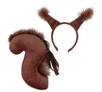 Pesoncarl Costume d'écureuil pour femmes et filles costume d'animaux à fourrure comprend le bandeau 'oreille et la queue des coutumes mignonnes pour Halloween, Noël, scène, cosplay, Halloween 2025