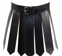 Pesoncarl Costume médiéval, jupe romaine en cuir PU réglable, ceinture de taille à pampilles de guerrier médiéval avec boucle kilt pour hommes et femmes, fête cosplay