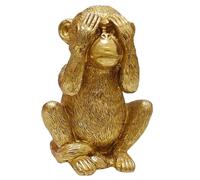 Pesoncarl Décor de Statue de Singe doré 6 Pouces, Figurine singes en résine pour décor d'étagère Bureau à Domicile, décorations Singe doré Style 1