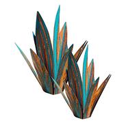 Pesoncarl Décorations de Jardin, Plantes d'agave en métal décor extérieur 2 pcs 10,63 Pouces, 13,78 Pouces Tequila métal Rustique Agave Yard Art Sculpture Figurines décor Ornements Jardin