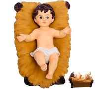 Pesoncarl Décorations de Noël, Figurine de l'enfant Jésus en résine, Ensembles crèche Noël, Statue Peinte l'enfant Jésus dans Une crèche pour décorations Maison Vacances