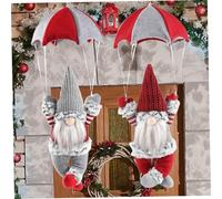 Pesoncarl Décorations de Noël, Nains de Noël, 2 pièces 45 x 18 cm, Peluche Mignonne sans Visage avec Parachute, Peluche Douce à Suspendre pour la Maison, Arbre, Cadeaux