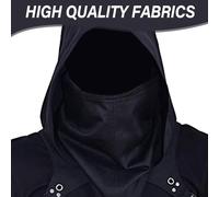 Pesoncarl Écharpe à Capuche Cyber Cowl, Taille Unique, Costume médiéval d'assassin pour Homme, Cache-Cou d'hiver, Chapeau Unisexe pour Halloween, Cosplay et Usage Quotidien, Cadeau de fête