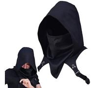 Pesoncarl Écharpe Cyber Cowl Hood, Costume Médiéval Assassin Mentimeuse, Costume de Couches de Cou d'hiver Unisexe Cloak pour Halloween Cosplay and Daily Wear, Robes