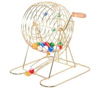Pesoncarl Ensemble de Bingo à manivelle Comprenant 1 Cage et 50 balles, Jeu en métal verrouillable avec Toboggan pour fête, réunion annuelle, fête de Carnaval