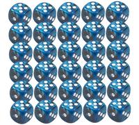 Pesoncarl Ensemble de dés à 6 Points à 6 côtés 0, 5 '' marbre Bleu Acrylique Casino Dice Ensemble avec des Points Blancs en Douceur côtés avec des Coin arrondis pour Les Jeux de Table, Jouets
