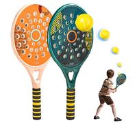 Pesoncarl Ensemble de Raquettes de Tennis, Raquette Tennis Plage étanche avec Trou d'air, 18, 1x8, 7 Raquettes à Palette avec poignée Non Glissante, avec Balle Plage élastique, Jouets