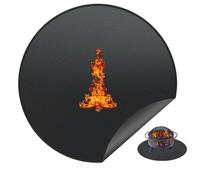 Pesoncarl Ensembles d'outils de Barbecue, Tapis de Foyer de Pompiers pour sous-feu de feu de Pompier résistant à la Chaleur Tapis de feu 24x24 Pouces