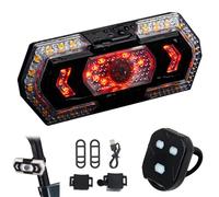 Pesoncarl Feu arrière de vélo, 5 Modes 40 Voyant de vélo arrière imperméable à LED, télécommande à la télécommande USB Feux Rechargeables, lumières réglables pour la Conduite Nocturne