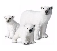 Pesoncarl Figures d'animaux, 3pcs Ours Polaires, Figurines d'animaux arctiques réalistes, 3 Tailles Ours d'ours Polaire modèle Figurine