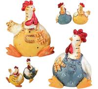 Pesoncarl Figurine de Poulet, décor de Poulet Mignon de 2pcs, Mini Figurines de Poulet en résine, décoration de Coq décoratif pour Bureau de Bureau à Domicile