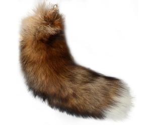 Pesoncarl Fox Tail 15.75 pouces Animal Tail Shaggy Faux Fur Tail réaliste Fox Tail Keychain Decorative Thérian Tour pour sac à main