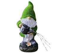 Pesoncarl Garden Ornements Solar GNOME Statue avec arrosage Peut fées lumières étanches naines naines décorations pour Les pelouses de la Cour, Statue de Jardin