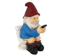Pesoncarl GNOME de Jardin drôle Ornement Coquine Jardin GNOME sur Un Jardin de Toilette GNOME Figurine Gnomes drôles Ensemble pour la pelouse de la Cour, Statues