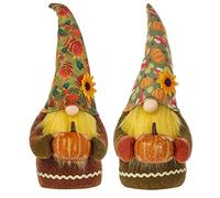 Pesoncarl GNOME de Thanksgiving d'automne, Paquet de 2 décorations Thanksgiving en Peluche, GNOME d'automne Debout Tomte suédois pour la fête