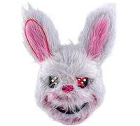 Pesoncarl Halloween Effrayant Mask LED Light Up en Peluche Bloody Rabbit Bunny Mask Effrayant Spooky Bulling Evil Animal Head for Cosplay Costume Accessoires (Style 1), Halloween 2025