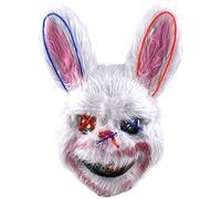Pesoncarl Halloween Effrayant Mask LED Light Up en Peluche Bloody Rabbit Bunny Mask Effrayant Spooky Bulling Evil Animal Head for Cosplay Costume Accessoires (Style 2), Halloween 2025
