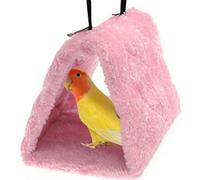 Pesoncarl Hamac à Oiseaux, nid de Perroquet en Peluche Triangulaire avec Crochets, Doux Confortable Hiver Chaud Stable Toys pour perroquets de carrefhe