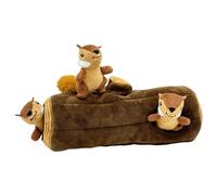Pesoncarl Jouets à mâcher pour Chien, écureuils avec Trou d'arbre, Jouets interactifs en Peluche pour Chien 4, 2x2x2, Jouet de Cache-Cache pour Chiens de Petite, Moyenne et Taille