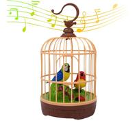 Pesoncarl Jouets d'oiseaux pour Enfants, Chant et Mouvement, Oiseau Parlant réaliste avec lumière dans la Cage, Amusant à Commande vocale pour Chambre, Bureau, Cadeau de fête