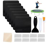 Pesoncarl Kit de réparation de Patch de Trampoline, Patch de Trampoline 4x4 Pouces pour Trous ou déchirures Remplacement du kit de réparation de Trampoline,Accessoires de Trampoline, carré (19pcs)
