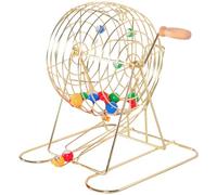 Pesoncarl Le Jeu de Jeux de Bingo à la Main Comprend 1 Jeu métal verrouillable en Cage et 50 balles avec Diapositive pour la fête, réunion annuelle, Carnaval, Jouets