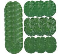 Pesoncarl Lily Pad 26 pièces 4 Tailles différentes Feuilles de Lotus artificielles Plantes d'étang en Plastique réalistes Ornements d'étang flottants pour la décoration d'étang, Plantes Aquatiques