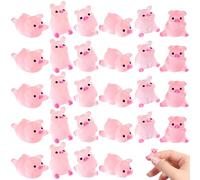 Pesoncarl Lot de 50 Mini Animaux en résine, Mini cochons Lumineux avec 6 Styles Mixtes, Petits Animaux en résine pour Bricolage, Jardin, Paysage, Maison de poupée, Cadeau fête d'aquarium