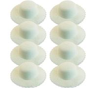 Pesoncarl Lot de 8 chapeaux de paille pour enfants, chapeau paille blanc non peint, fait à la main, casquette plage, thé, fête, pour cours d'artisanat, peinture artistique, jouets pour filles